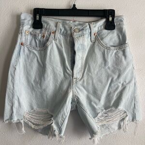 Levi's 501 Light Blue Denim Jeans with Tan Leather Patch